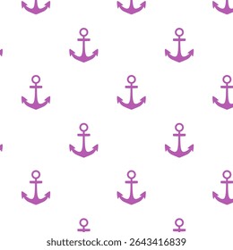 Cute purple anchor seamless vector – child-friendly nautical design for fabric, paper, and decorations