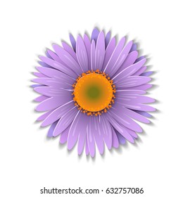 Cute Purple Aster Flower Paper Art Stock Vector (Royalty Free ...