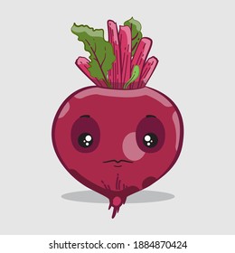 Cute Purple Beetroot Cartoon Character