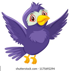 A cute purple bird illustration