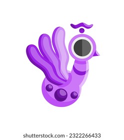 süßer violetter Vogel im Vektorstil