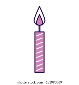 cute purple birthday candle cartoon