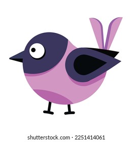 Cute purple and black denoting aves, flat sticker 