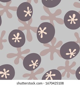 Cute purple blueberry pattern. Vector repeat seamless pattern. Surface pattern.