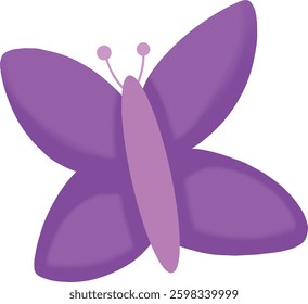 Cute purple butterfly collage cartoon