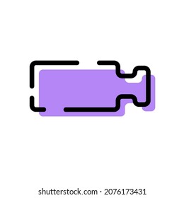 Cute Purple Camera Record Icon Flat Design For App Label Vector Illustration