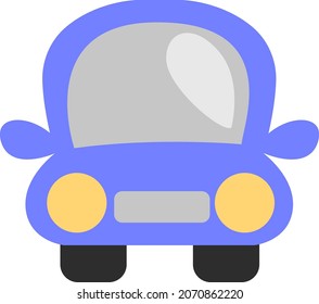 Cute purple car, illustration, vector, on a white background.