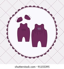 cute purple cloths for baby. Vector illustration