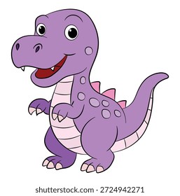 Dinossauro roxo bonito com braços minúsculos