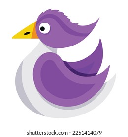 A cute purple duck hand drawn icon