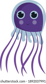 Cute purple floating Jelly fish