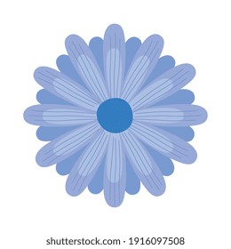 cute purple flower spring icon vector illustration design