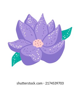 Flor morada con textura, elemento de diseño para postales, invitaciones