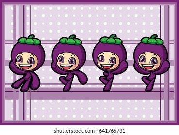 Cute purple fruit Boy