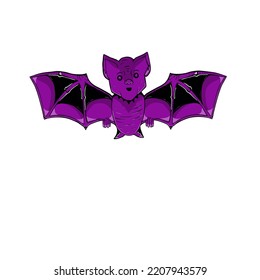 cute purple halloween bat vector