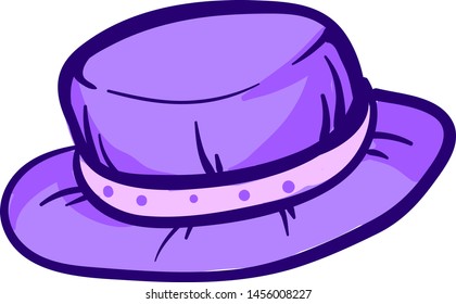 Cute purple hat, illustration, vector on white background.