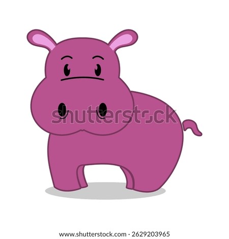 Cute purple hippo design vector