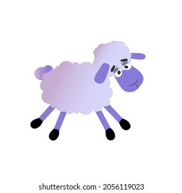A cute purple lamb for children illustrations or greeting cards in vector,eps 10 