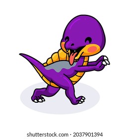 Cute purple little dinosaur cartoon