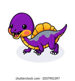 Cute purple little dinosaur cartoon