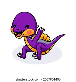 Cute purple little dinosaur cartoon