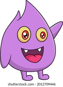 Cute purple monster cartoon vector