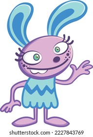 cute purple monster female illustration