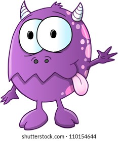 Cute Purple Monster Vector