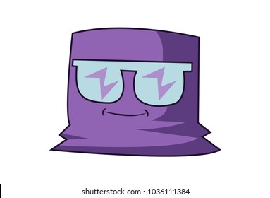 Cute purple Monster. Vector Illustration. Isolated on white background.