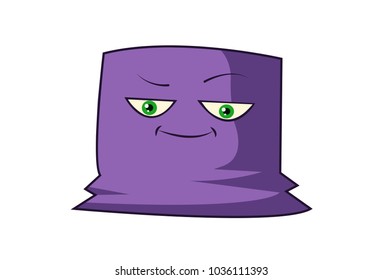 Cute purple Monster. Vector Illustration. Isolated on white background.