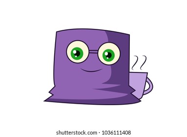 Cute purple Monster. Vector Illustration. Isolated on white background.