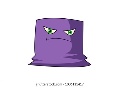 Cute purple Monster. Vector Illustration. Isolated on white background.
