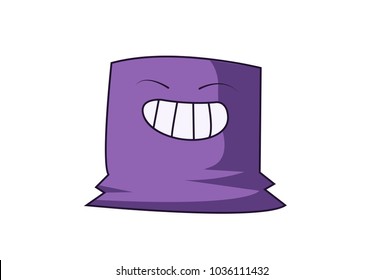 Cute purple Monster. Vector Illustration. Isolated on white background.