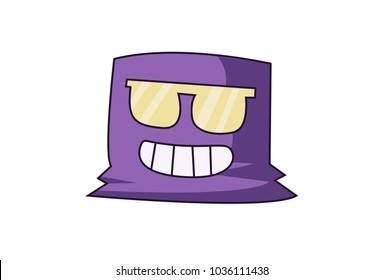 Cute purple Monster. Vector Illustration. Isolated on white background.