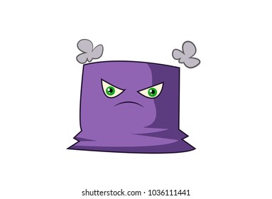 Cute purple Monster. Vector Illustration. Isolated on white background.