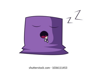 Cute purple Monster. Vector Illustration. Isolated on white background.