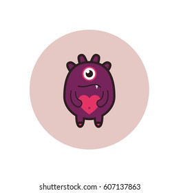 cute purple monster Vector illustration