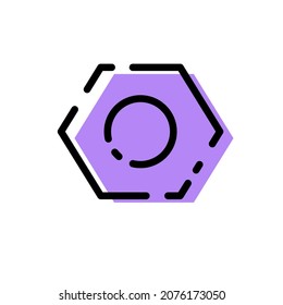 Cute Purple Nuts Setting Icon Flat Design For App Label Vector Illustration