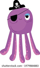 Cute purple octopus in