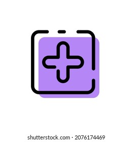 Cuple Purple Plus Añadir Icono Diseño Plano Para Ilustración De Vector De Etiqueta De Aplicación