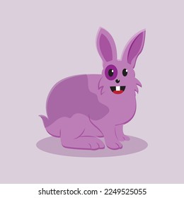 cute purple rabbit vector with shadow