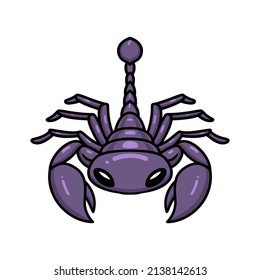 Cute purple scorpion cartoon character