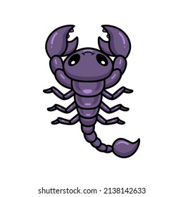 Cute Purple Scorpion Cartoon Character