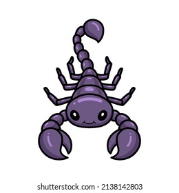 Cute Purple Scorpion Cartoon Character