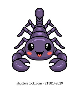 Cute Purple Scorpion Cartoon Character