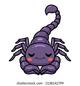 Cute Purple Scorpion Cartoon Sleeping