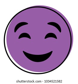 cute purple smile emoticon happy close eyes