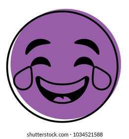 cute purple smile emoticon happy tears