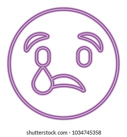 cute purple smile emoticon sad tear