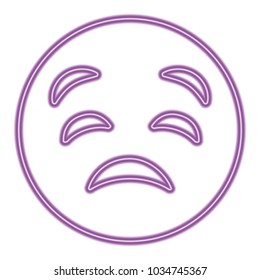 cute purple smile emoticon sad
